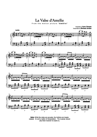 Yann Tiersen  score for Piano