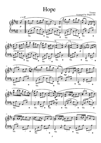 Yiruma Hope score for Piano
