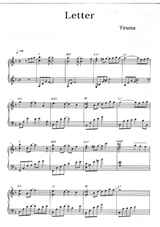 Yiruma Letter score for Piano