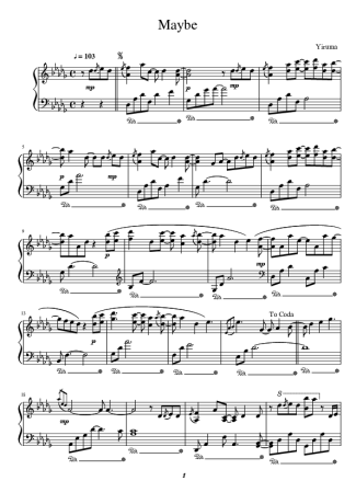 Yiruma Maybe score for Piano