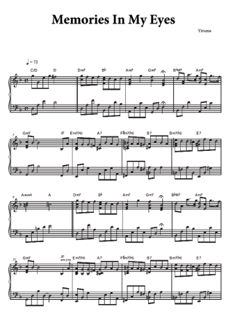 Yiruma Memories In My Eyes score for Piano