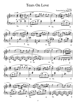Yiruma Tears On Love score for Piano
