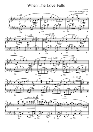 Yiruma When The Love Falls score for Piano