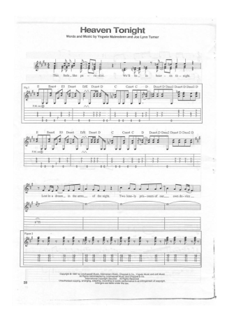 Yngwie Malmsteen Heaven Tonight score for Guitar