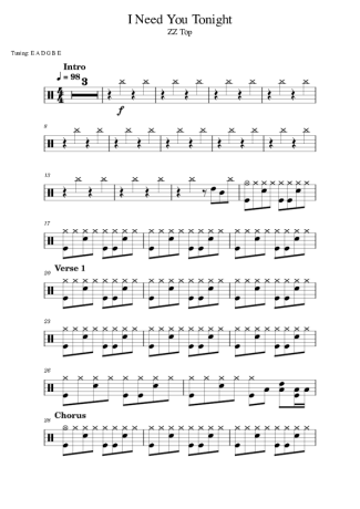 Score for Drums