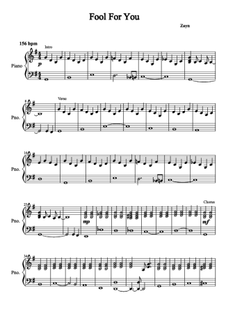 Zayn  score for Piano