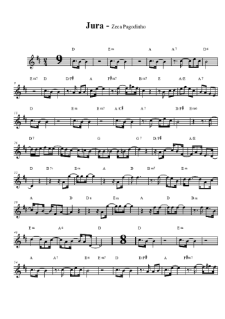 Zeca Pagodinho Jura score for Clarinet (Bb)