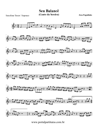 Zeca Pagodinho  score for Clarinet (Bb)