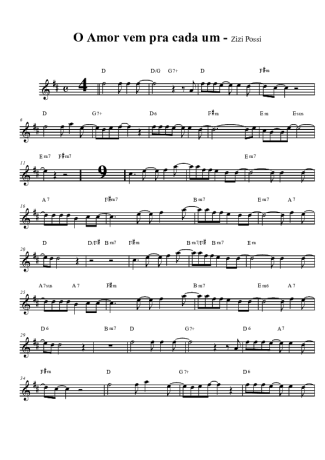 Zizi Possi O Amor Vem Pra Cada Um score for Clarinet (Bb)